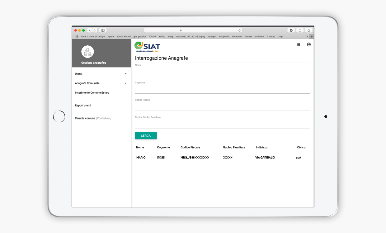 SIAT Software gestionale verifica residenti